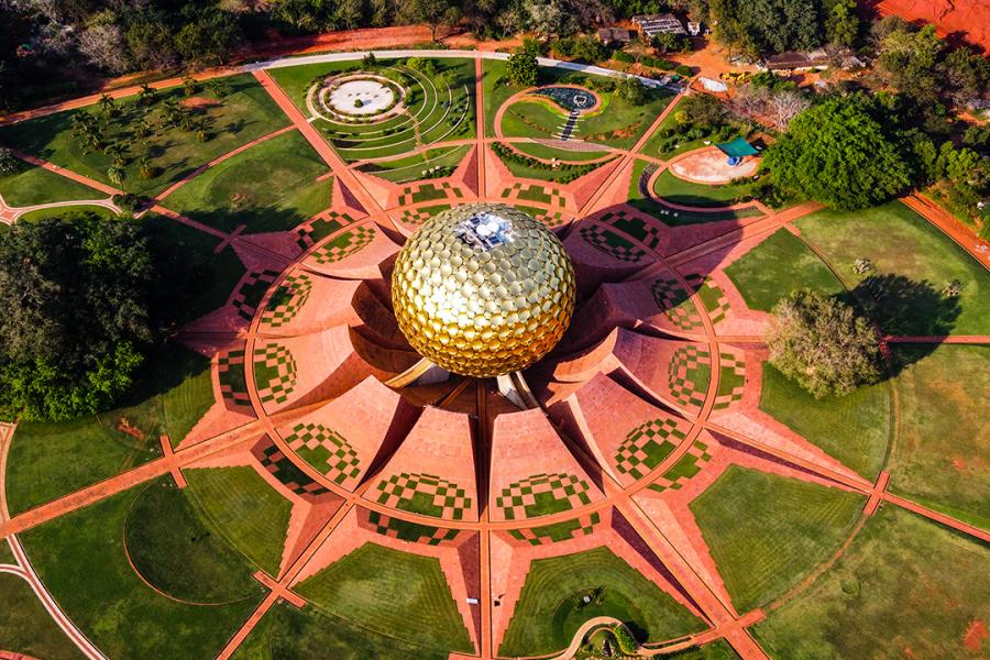 Matrimandir bird's eye view